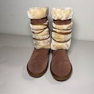Natural Reflections Bernie Shearling Boots for Ladies Cozy Tan Faux Fur Boots